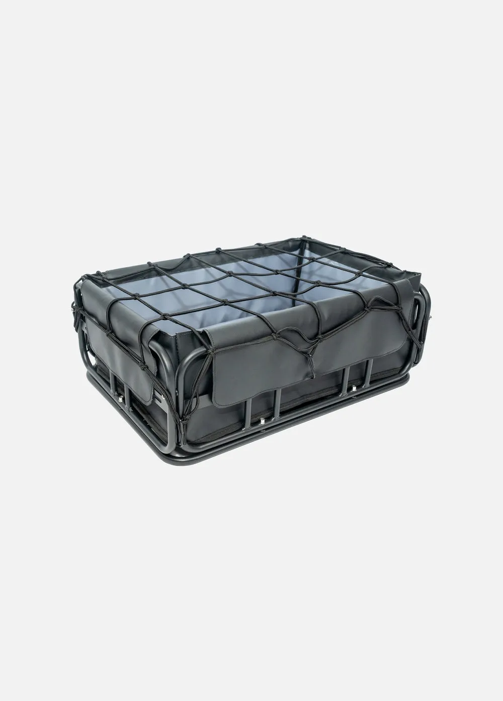 Vue 4 Panier arrière pour vélo avec filet de chargement et doublure